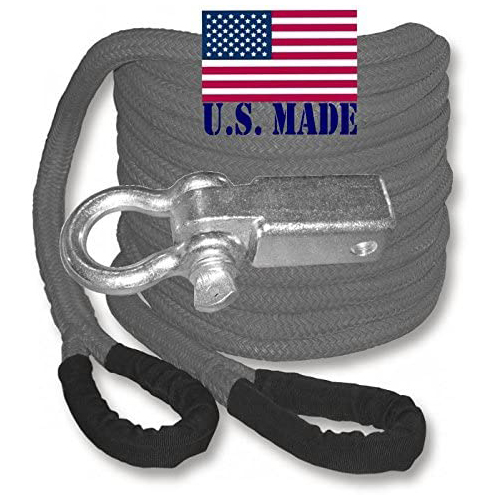  U.S. made "GUNMETAL GREY" Safe-T-Line Kinetic Recovery (Snatch) ROPE - 1 inch X 30 ft (4X4 VEHICLE RECOVERY)