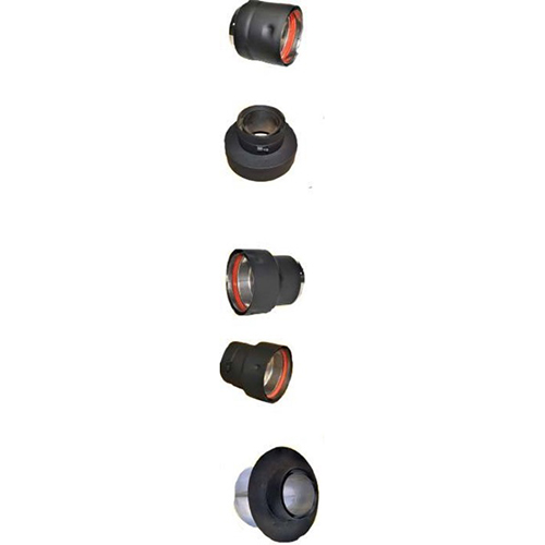 VP-CA045 - 4" Ventis Pellet Vent Pipe 304L Galvalume Inner/Black Outer, 5" Class-A Chimney Adapter