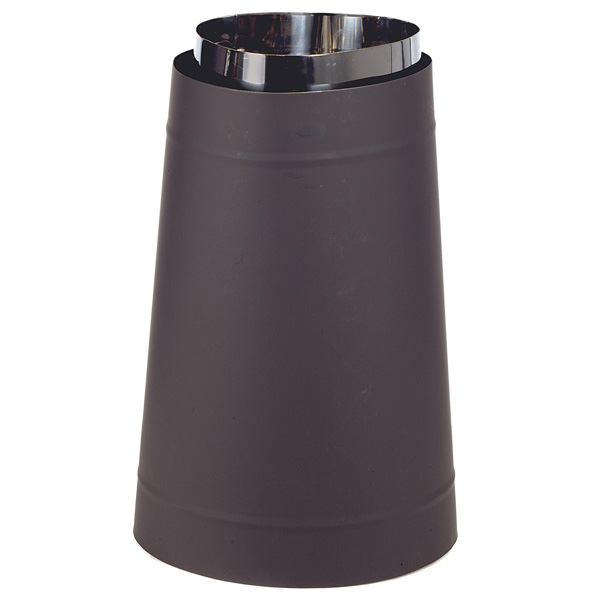 VDB08OA - 8" Ventis Double-Wall Black Stove Pipe, Oval To Round Adapter