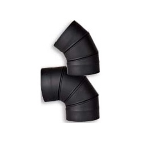 VSB0745F - 7" Ventis Single-Wall Black Stove Pipe, 45 Degree Fixed Elbow