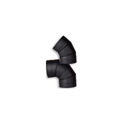 VSB0845F - 8" Ventis Single-Wall Black Stove Pipe, 45 Degree Fixed Elbow