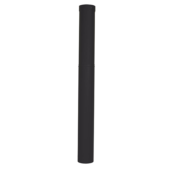 VSB06LT - 6" Ventis Single-Wall Black Stove Pipe 22 Gauge Cold Rolled Steel, Large Telescoping Section