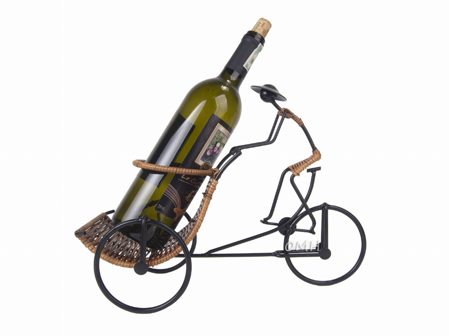 Asian Style Rickshaw Cyclist Wine Holder