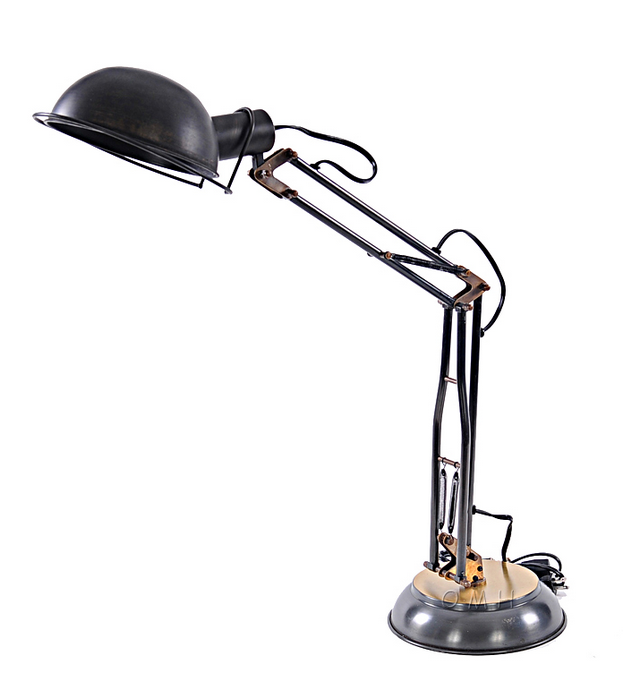 Brass Industrial-Style Desk Lamp