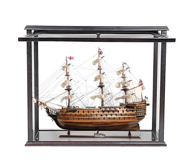 H.M.S. Victory Midsize-Scaled Model Ship with Display Case with Access Panel