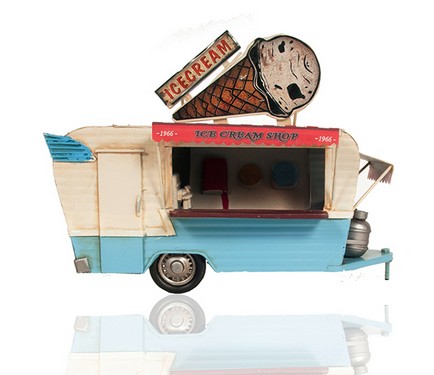 Metal 1966 Ice Cream Model Truck/Trailer