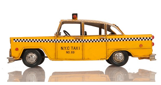 Metal Classic New York City Checker Model Taxi
