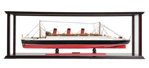 Queen Mary Large-Scaled Model Ship with Display Case