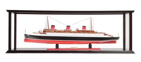T.S.S. Normandie Large-Scaled Model Ocean Liner with Display Case