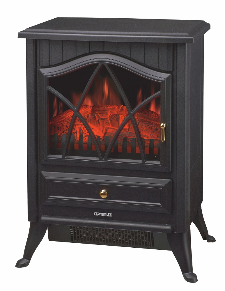 Optimus H9310 Black Electric Flame Effect Fireplace Heater