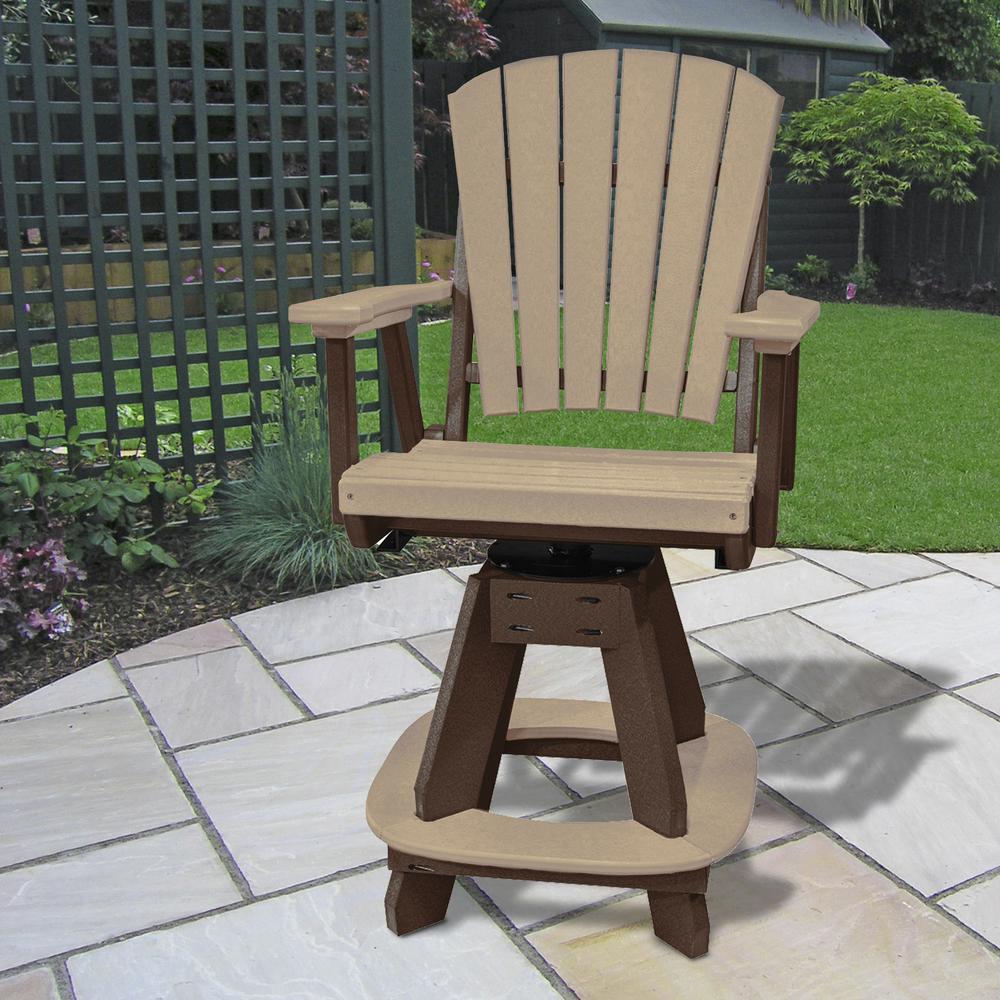 OS Home and Office Model 130-C-CTB Counter Height Swivel Arm Chair in Cedar on a Tudor Brown Base