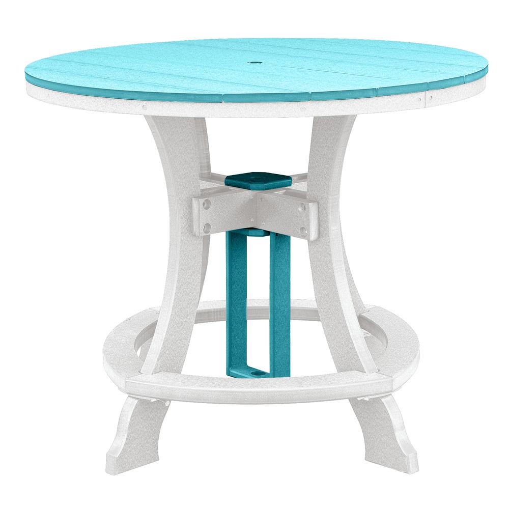 OS Home and Office Model 44R-C-ARW Counter Height Round Table in Aruba Blue with White Base