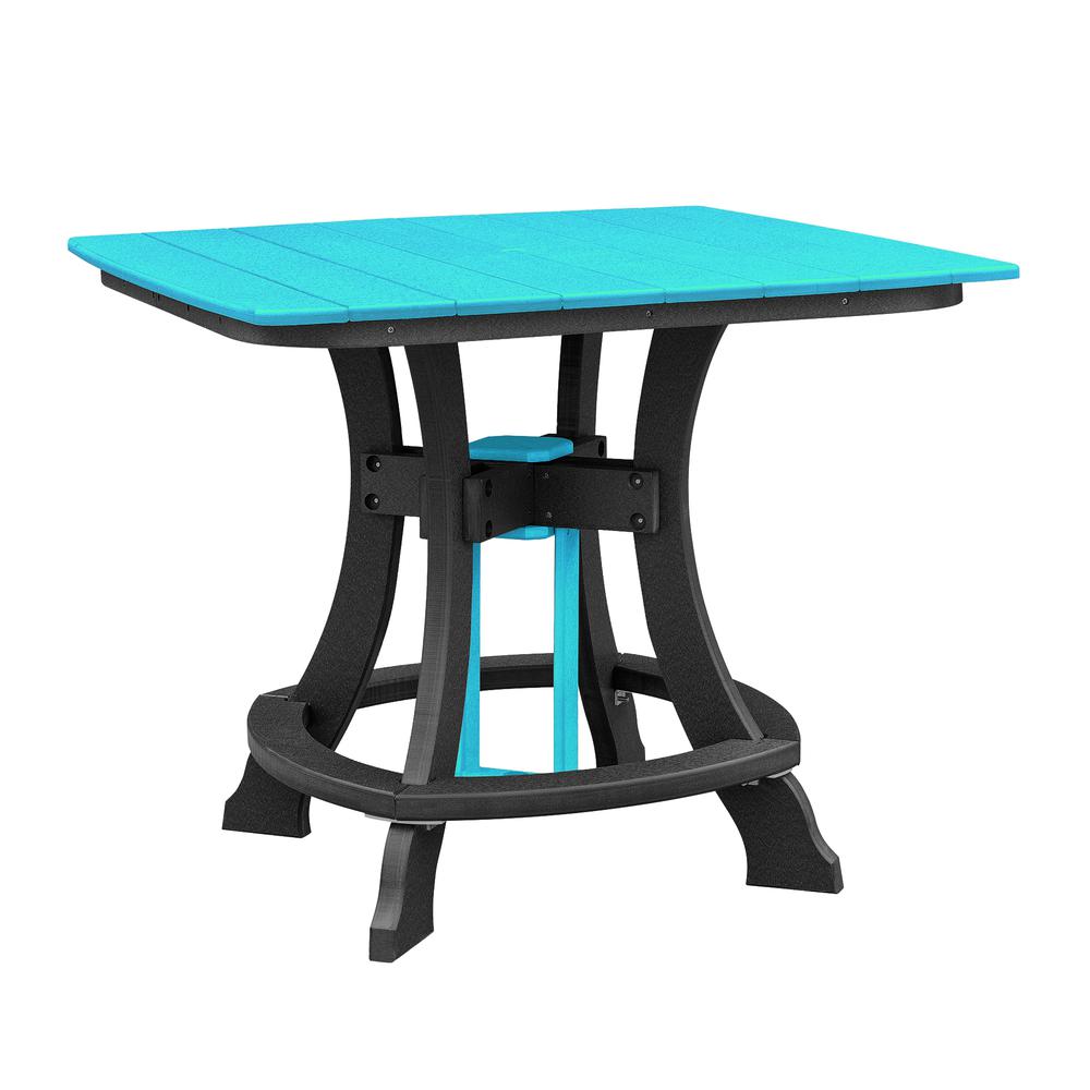 OS Home and Office Model 44S-C-ARB Counter Height Square Table in Aruba Blue with Black Base