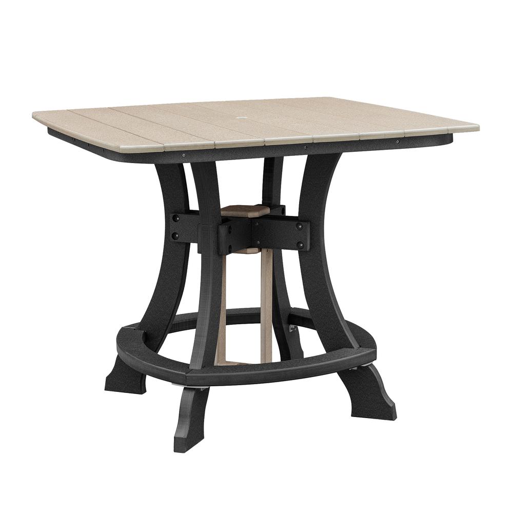 OS Home and Office Model 44S-C-WWBK Counter Height Square Table in Weatherwood with Black Base