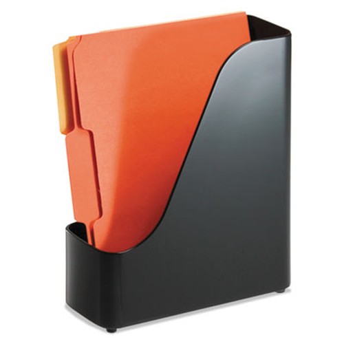 Officemate Open Top Magazine File - Black - Plastic - 1 Each