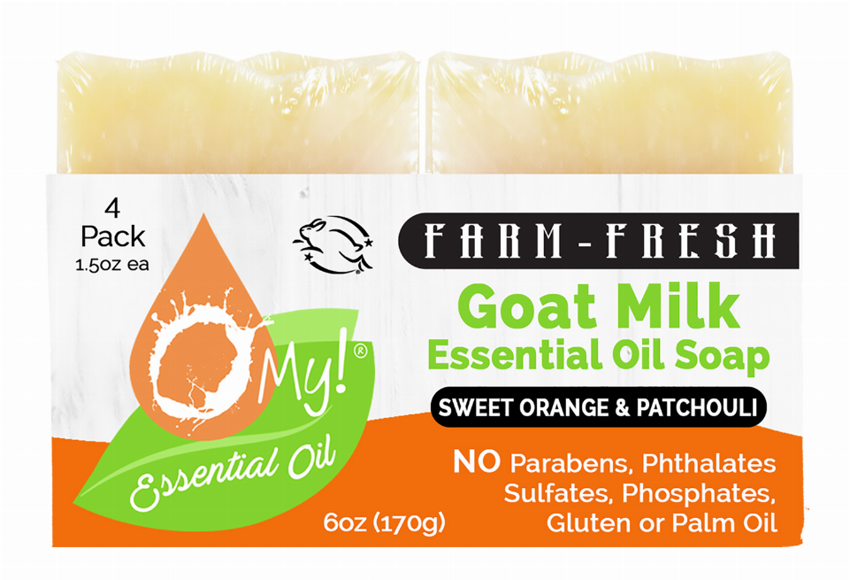 O My! Goat Milk Essential Oil Soap Bar - Bulk Up Pre-cut Loaf of 16 barsSweet Orange & Patchouli