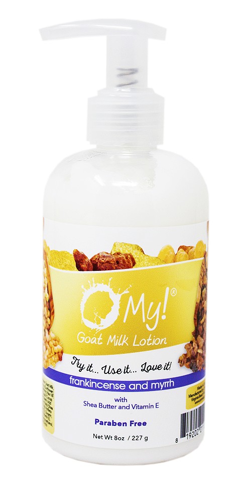 O My! Goat Milk Lotion - 8oz Clear Bottle with PumpFrankincense & Myrrh