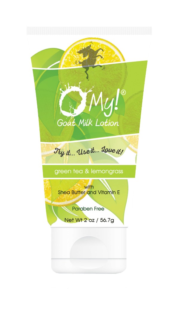 O My! Goat Milk Lotion - 2oz White Squeeze TubeGreen Tea & Lemongrass