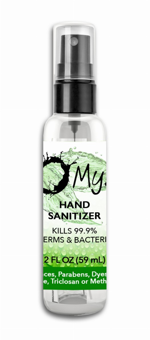 O My! Hand Sanitizer - Free from, Parabens, Dyes, Benzalkonium Chloride, Triclosan and Methylisothiazolinone - 70% Isopropyl Alc