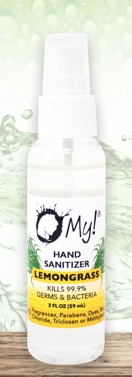 O My! Hand Sanitizer - Free from, Parabens, Dyes, Benzalkonium Chloride, Triclosan and Methylisothiazolinone - 70% Isopropyl Alc
