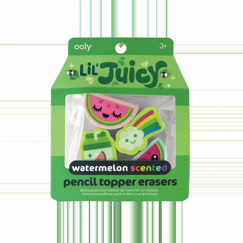 Lil' Juicy Scented Pencil Topper Erasers - (Set of 4) - Watermelon
