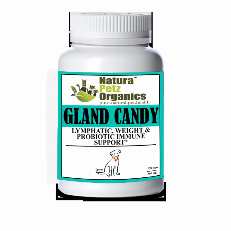 Gland Candy Omega 3 & 6 Lymphatic, Weight & Probiotic Immune Support * - DOG/ 150 caps / 500 mg