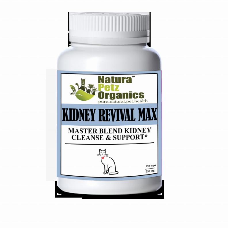 Kidney Revival Max Master Blend Kidney Cleanse & Support Capsules* Adult & Senior Dogs - CAT 150 Caps - 500 mg