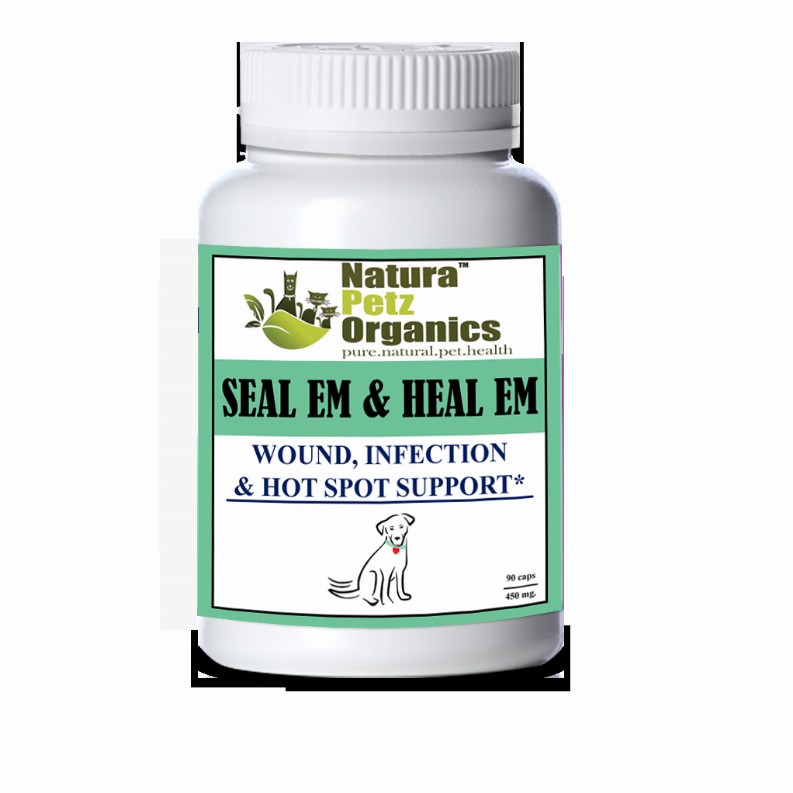 Seal Em & Heal Em Capsules Dog Cat & Small Animal*  Wound, Infection & Hot Spot Support* DOG/ 90 caps / 450 mg 