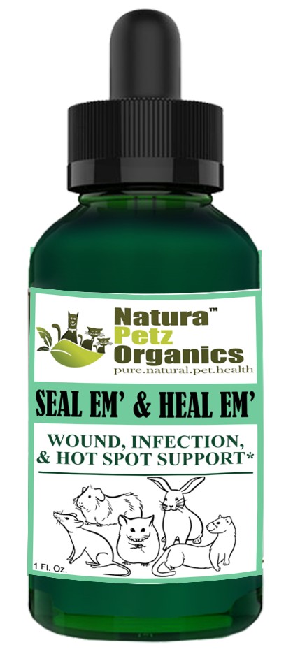 Seal Em And Seal Em Tincture - Wound, Infection, Cut & Hot Spot Support* - Small Animals / 1 fl. oz