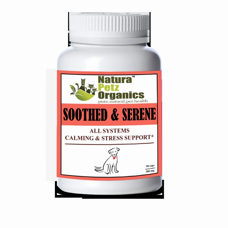 Soothed & Serene - All Systems Anxiety, Calming & Stress Support* Dogs & Catss & Cats* DOG/ 90 caps / 500 mg /Size 1 