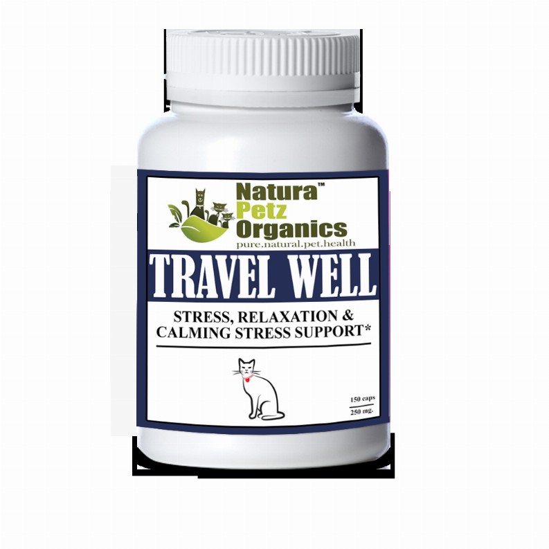 Travel Well - Stress, Relaxation & Calming Stress Support* For Dogs And Cats On The Go* - Cat / 150 caps/ 250 mg/ Size 3