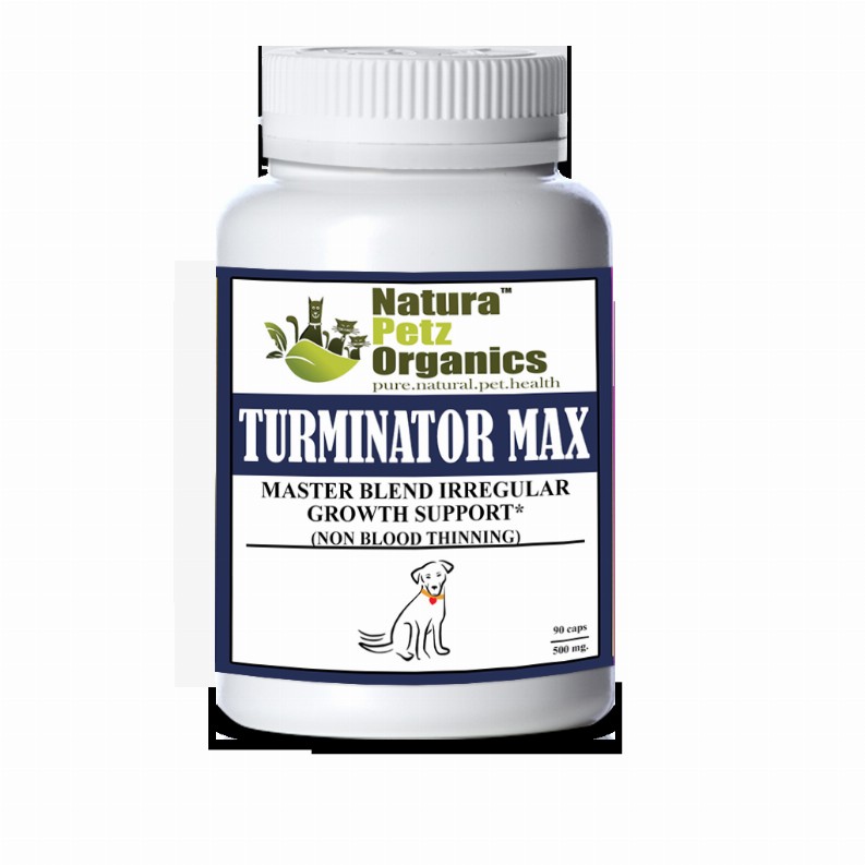 Turminator Max* Master Blend Irregular Growth Support (Non Blood Thinning) For Dogs & Cats* DOGS 90 caps - 500 mg. Siz 1 Cap / 