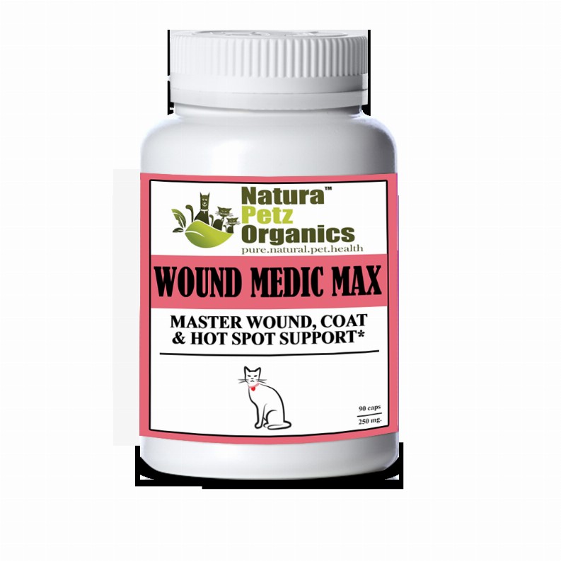 Wound Medic Max Caps* Master Wound, Skin & Coat Support For Dogs & Cats* CAT 90 caps - 250 mg 