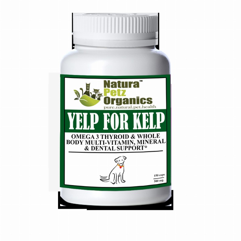 Yelp For Kelp - Omega 3 & 6 Thyroid & Whole Body Multi-Mineral, Vitamin & Dental Support* - DOG/ 150 caps / 500 mg / Size 1