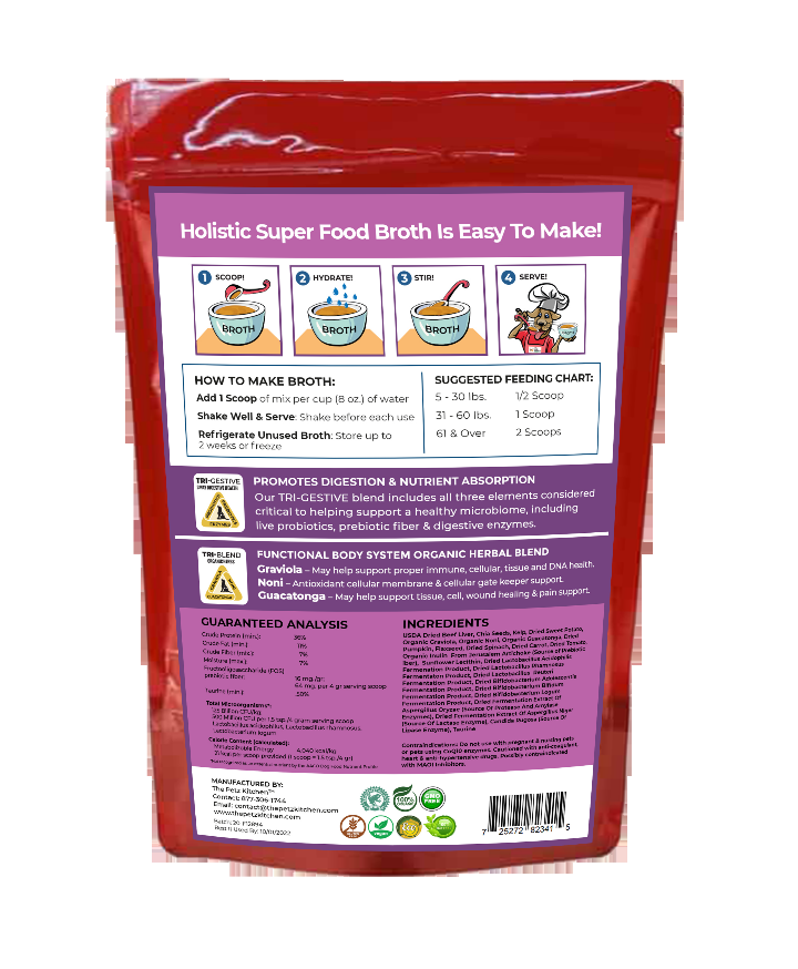 Super Food Broth Tissue & Cellular Support For Dogs* The Petz Kitchen Lipoma & Tissue Support*