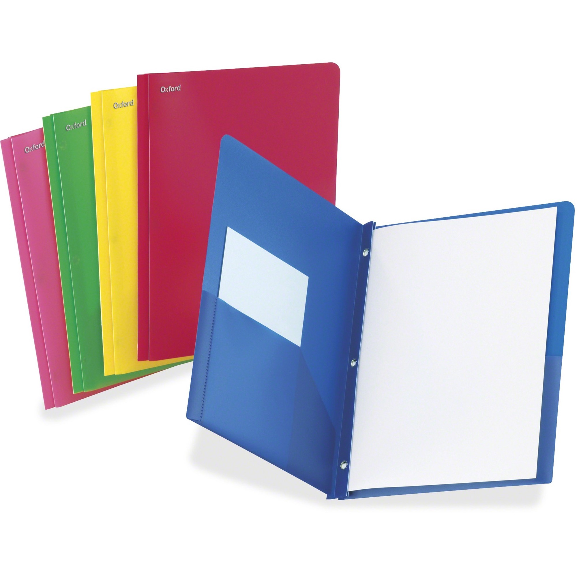 TOPS Letter Pocket Folder - 8 1/2" x 11" - 100 Sheet Capacity - Prong Fastener - 1/2" Fastener Capacity - 2 Pocket(s) - Blue, Re