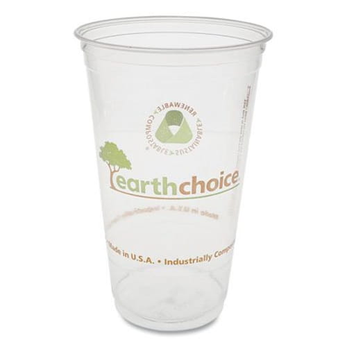 EarthChoice Compostable Cold Cup, 24 oz, Clear/Printed, 580/Case