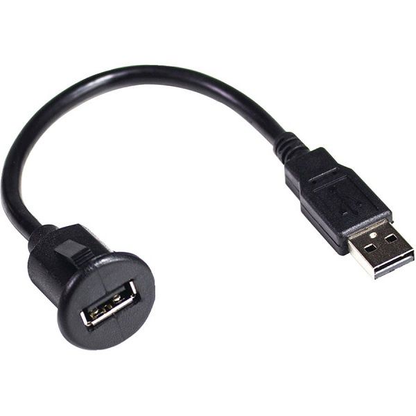 PAC Short USB Dash Mount Adaptor Cable Type A Male to Type A Female