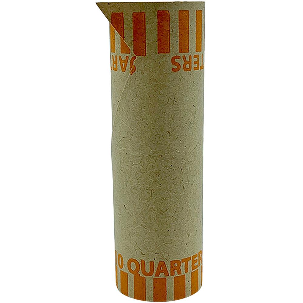 PAP-R Tubular Coin Wrap - 25 Denomination - Durable, Burst Resistant, Crimped, Pre-formed - 57 lb Basis Weight - Paper - Oran