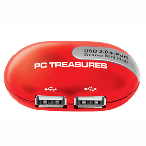 USB 4 Port Hub - Red