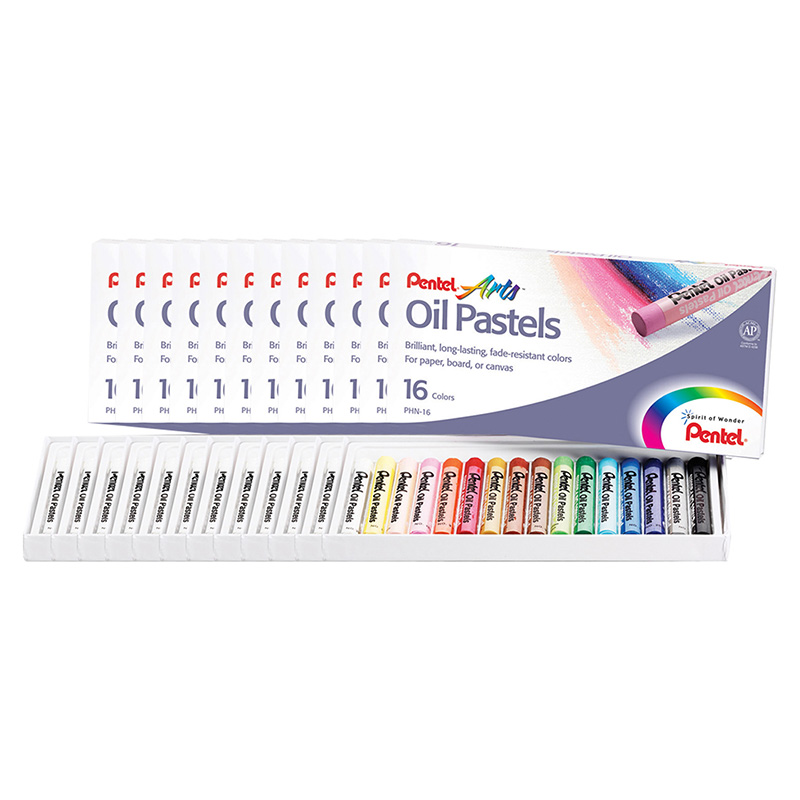 Oil Pastel Set, 16 Colors, 12 Sets