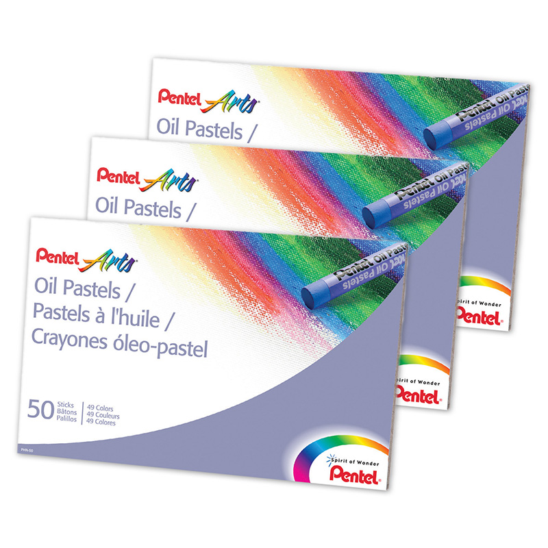 Oil Pastels, 50 Per Pack, 3 Packs