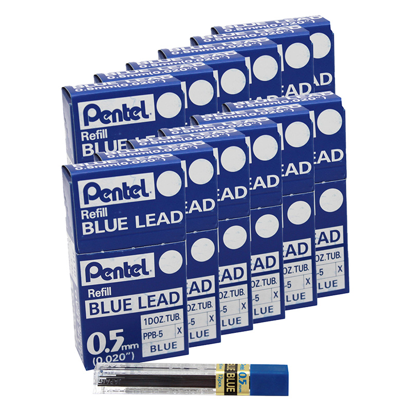 Refill Lead Blue (0.5mm) Fine, 12 Pieces Per Pack, 12 Packs