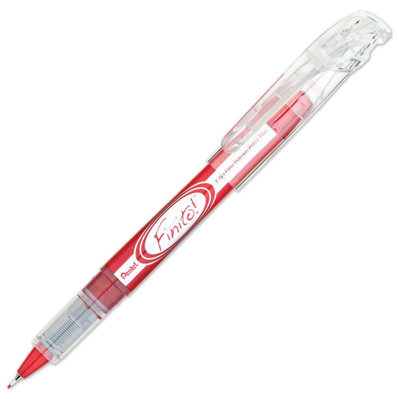 FINITO! Porous Point Pen, Extra Fine Point, Red, Pack of 12
