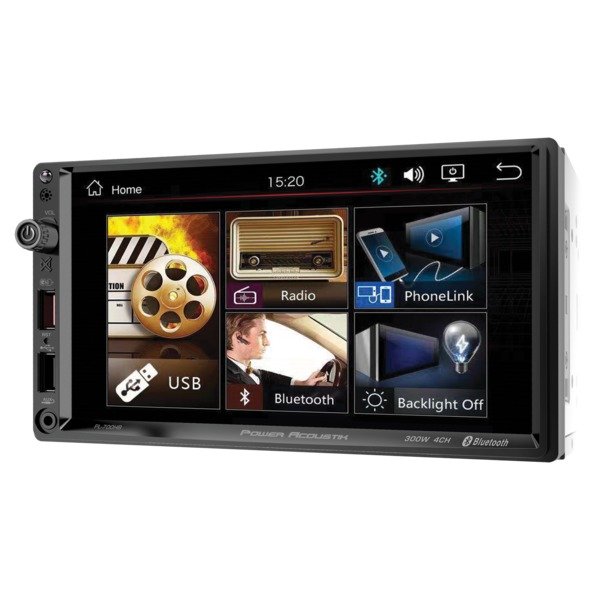 Power Acoustik 7" Double Din Mechless Multimedia Fixed Face Receiver with Bluetooth & Android PhoneL