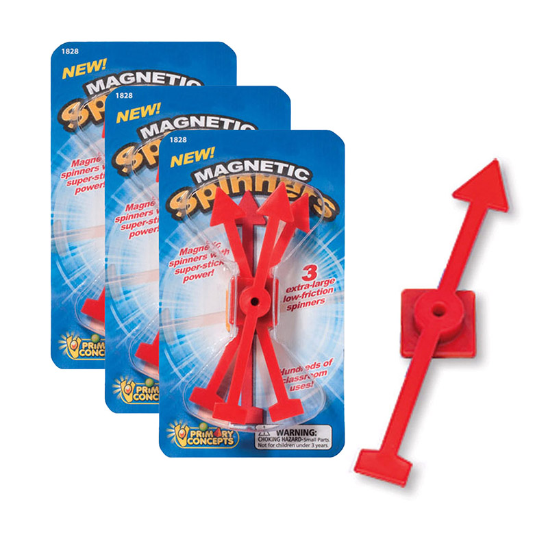 Magnetic Spinners, 3 Per Set, 3 Sets