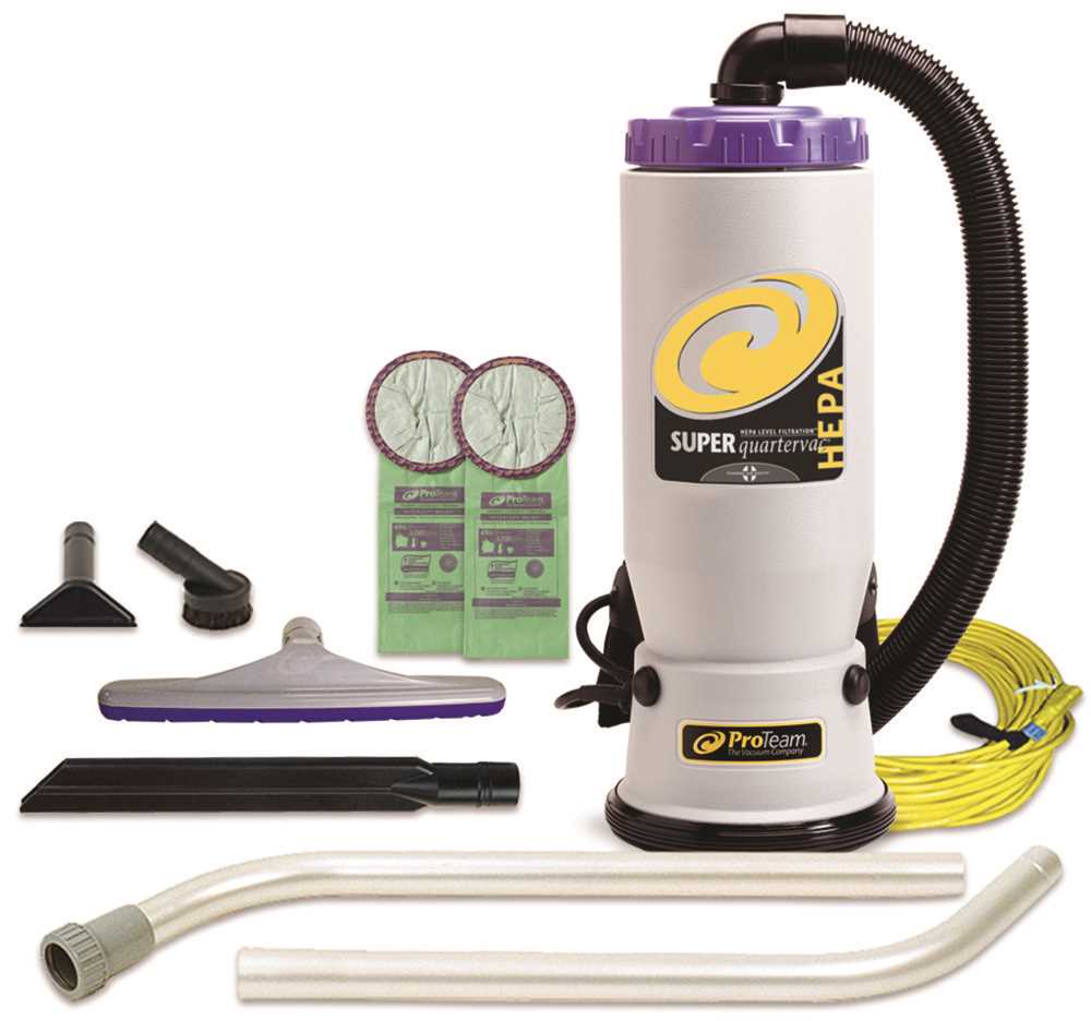 SUPER QUARTERVAC HEPA 6 QUART BACKPACK VACUUM WITH XOVER MULTI-SURFACE AND TWO-PIECE WAND KIT