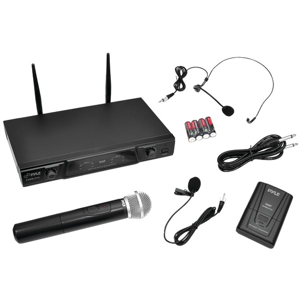 Pyle Pro PDWM2115 VHF Wireless Microphone Receiver System with Independent Volume Control