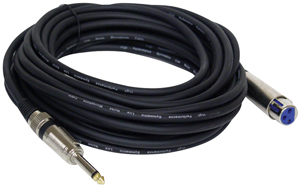 Pyle Pro PPMJL30 XLR Microphone Cable, 30ft (1/4'' male-XLR female)