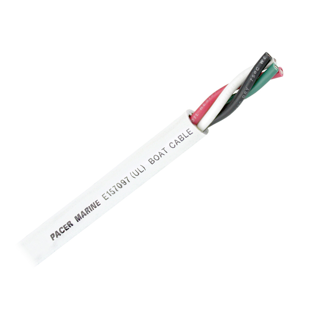 Pacer Round 4 Conductor Cable - 100' - 16/4 AWG - Black, Green, Red & White